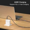 Cable USB-C a USB-C EQUIP 1,0 m — USB 3.2 Gen 2x2, 20 Gbit/s, PD 240 W, 4K/60 Hz, negro