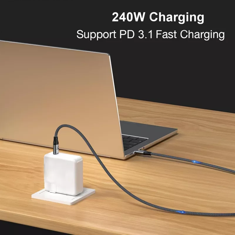 Cable USB-C a USB-C EQUIP 2,0 m — USB 3.2 Gen 2x2, 20 Gbps, PD 240W, 4K/60Hz, negro