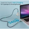 Cable USB-C a USB-C EQUIP 2,0 m — USB 3.2 Gen 2x2, 20 Gbps, PD 240W, 4K/60Hz, negro