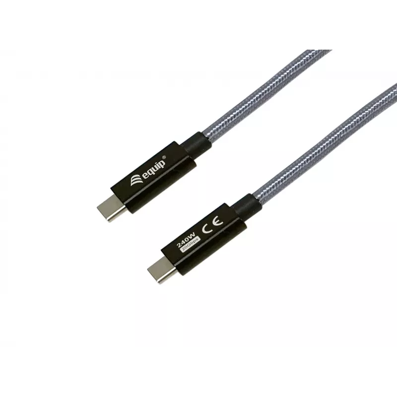 Cable USB-C a USB-C EQUIP 3,0 m — USB 3.2 Gen 2x2, 20 Gbit/s, PD 240 W, 4K@60 Hz, negro