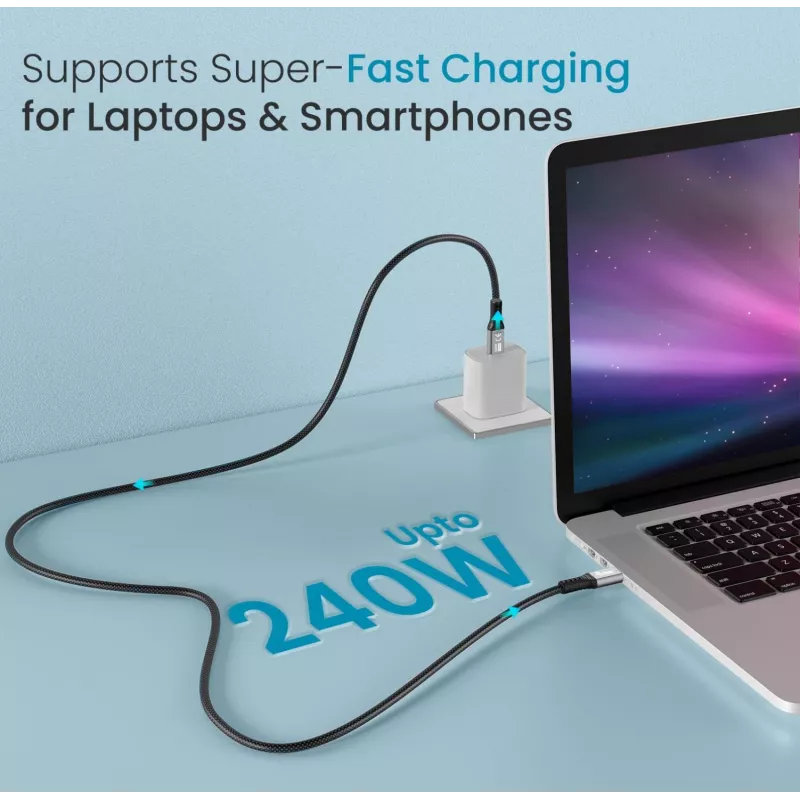 Cable USB-C a USB-C EQUIP 3,0 m — USB 3.2 Gen 2x2, 20 Gbit/s, PD 240 W, 4K@60 Hz, negro
