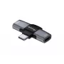 Adaptador USB-C OTG 2 en 1 EQUIP 133479 — 100W PD, 10Gbit/s, 1x USB-C a 2x USB-C, gris