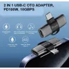 Adaptador USB-C OTG 2 en 1 EQUIP 133479 — 100W PD, 10Gbit/s, 1x USB-C a 2x USB-C, gris