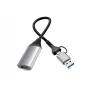 Adaptador USB a HDMI EQUIP 133498 (conector USB-C y USB-A a HDMI, 1080p, carcasa de aluminio, gris)