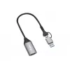Adaptador USB a HDMI EQUIP 133498 (conector USB-C y USB-A a HDMI, 1080p, carcasa de aluminio, gris)
