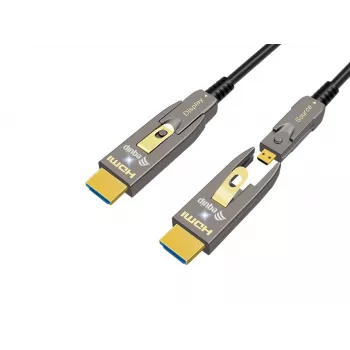 Cable óptico activo HDMI 2.1 EQUIP 30 m, tipo D + A desmontables, 48 Gbit/s, 8K/60Hz, contactos dorados