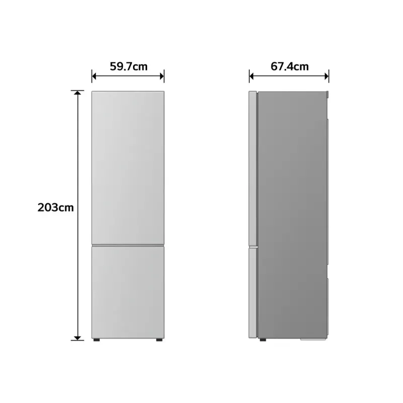 Frigorífico de libre instalación LG GBBS322CPY 375 l, plata, frigorífico 262 l / congelador 113 l, No Frost, pantalla LED