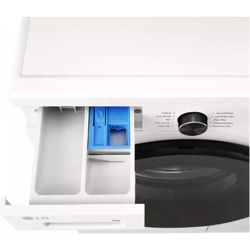 Lavadora de carga frontal LG F4X1009NWB — 9 kg, 1310 rpm, clase A, blanca