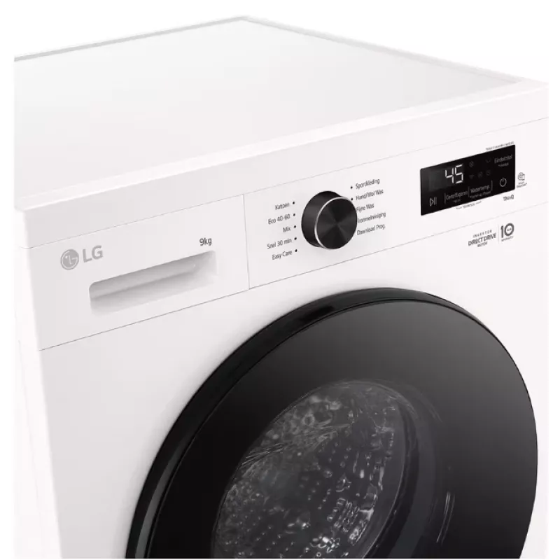 Lavadora de carga frontal LG F4X1009NWB — 9 kg, 1310 rpm, clase A, blanca