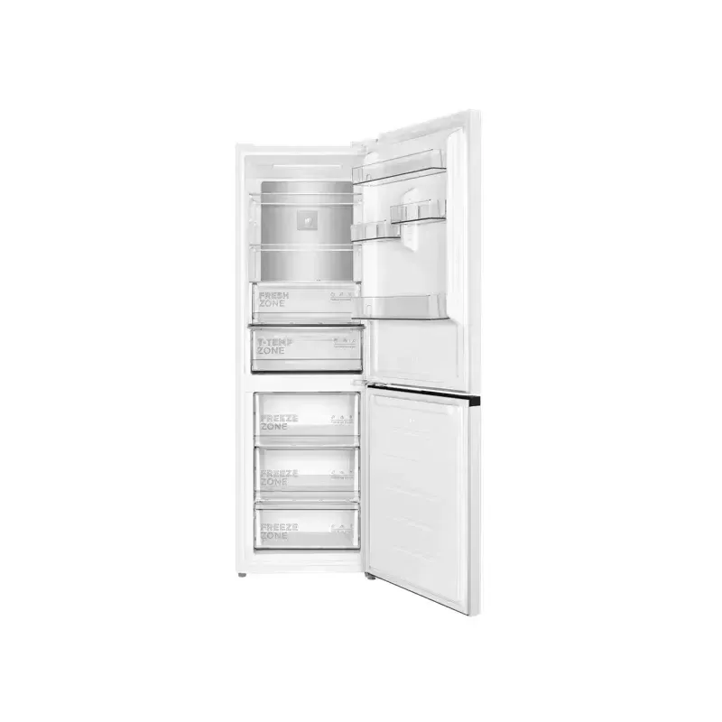 Frigorífico TCL RP340BWD1 — combi independiente, No Frost, 223 L frigorífico / 117 L congelador, 185 cm, clase energética D, pantalla, 35 dB, blanco