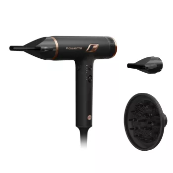 Secador de pelo ROWENTA HY8310, 1700 W, iónico, 3 niveles de calor, 3 velocidades, nivel frío — Negro