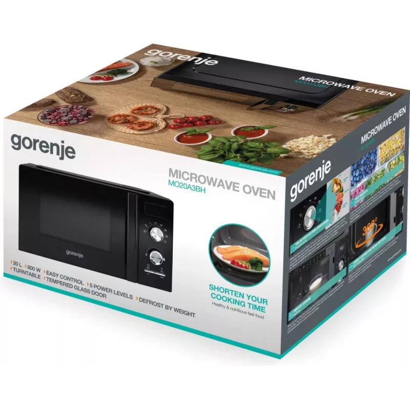 Microondas combinado Gorenje MO20A3BH Negro Encimera 20 L 800 W