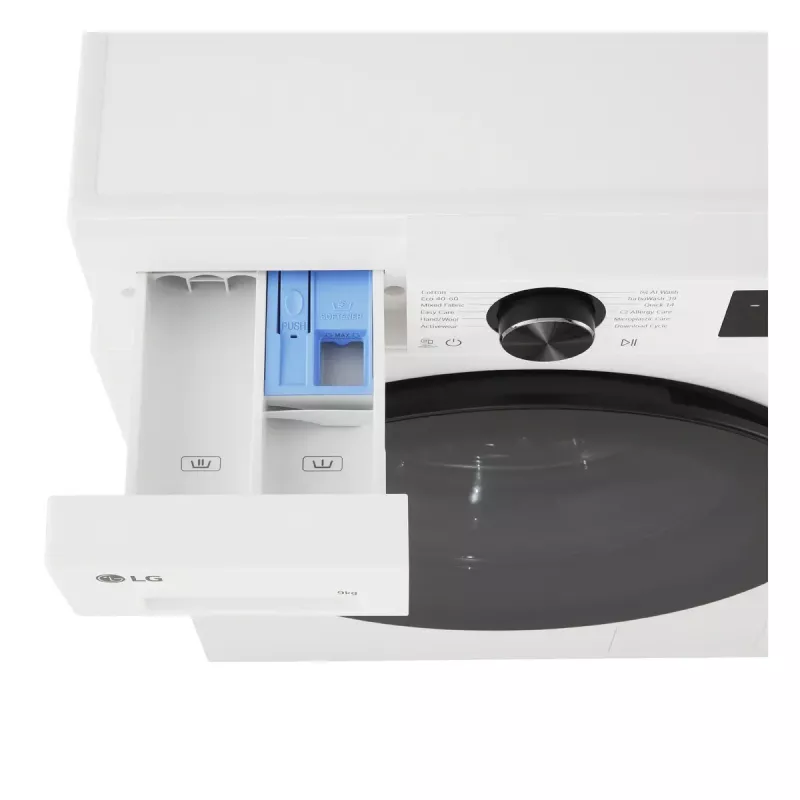 Lavadora secadora LG F2X50S9TWB, carga frontal, 9 kg, 1170 rpm, A Energía, 600×535×850 mm, blanca