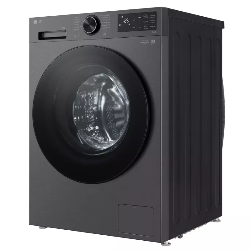 LG F4X5011TBB, A, carga frontal, capacidad de lavado 11 kg, profundidad 56,5 cm, 1400 rpm, Lavadora de carga frontal negra 1351 rpm