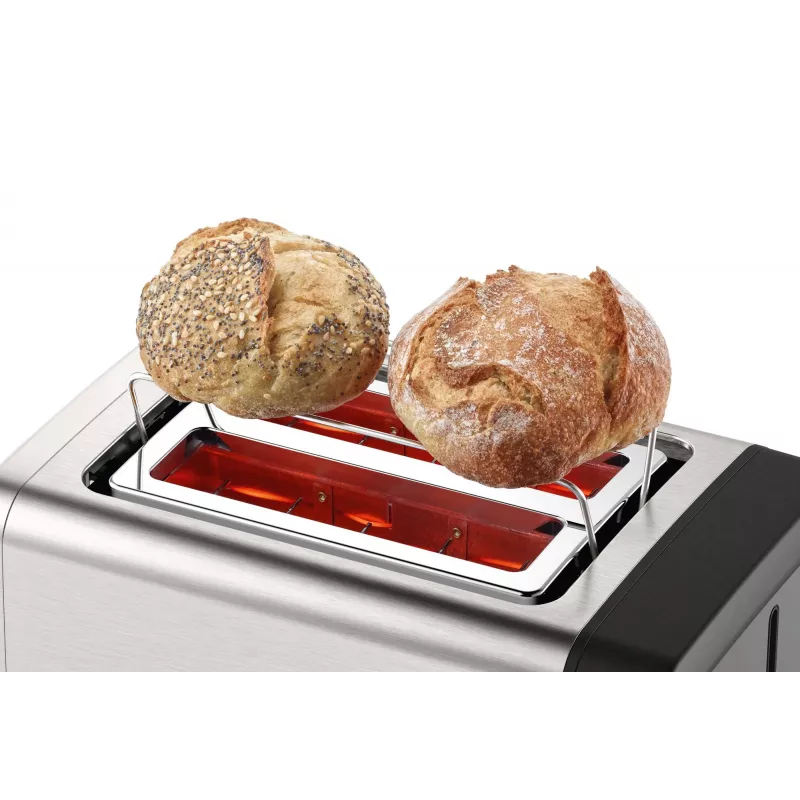 Bosch TAT4P420 Tostadora 2 rebanadas 970 W Negra, Acero inoxidable