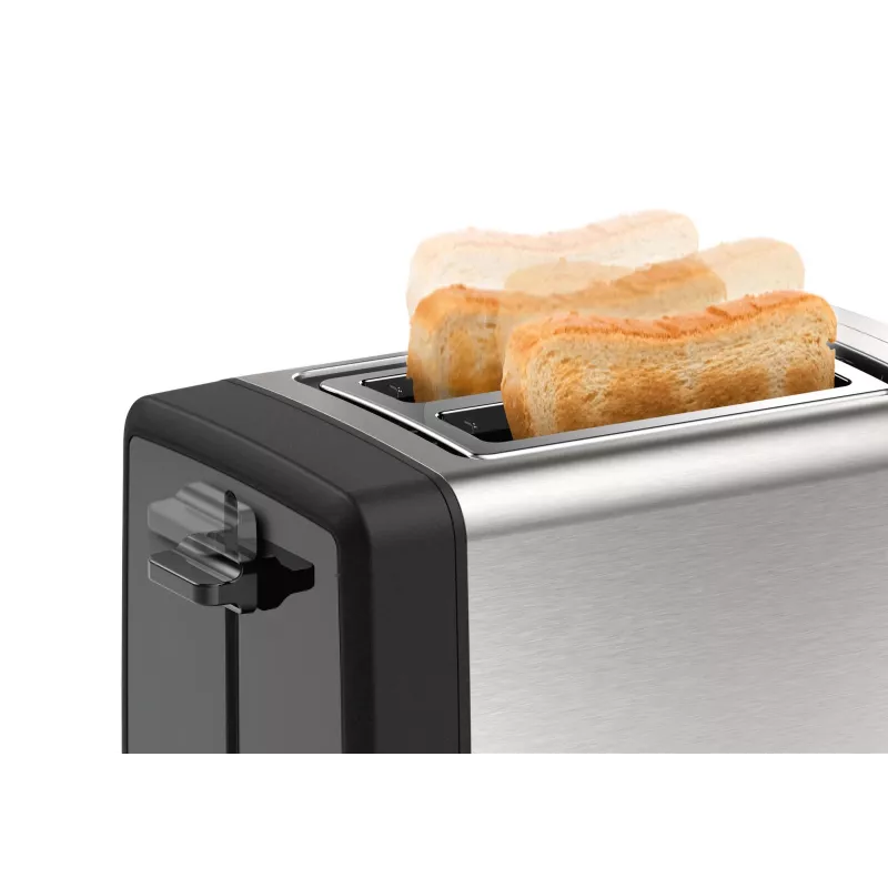 Bosch TAT4P420 Tostadora 2 rebanadas 970 W Negra, Acero inoxidable