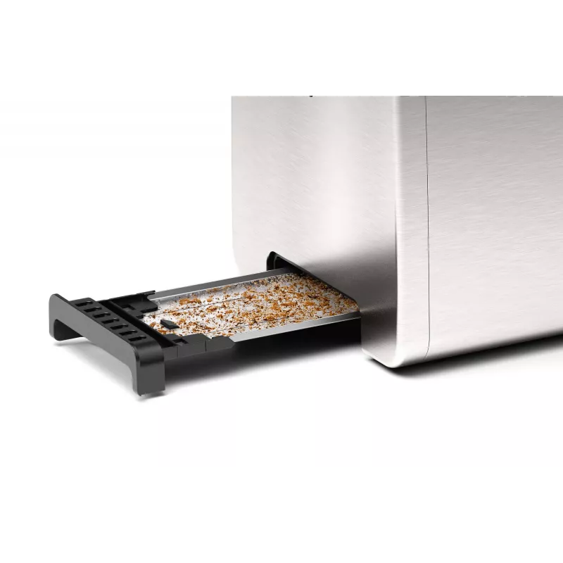 Bosch TAT4P420 Tostadora 2 rebanadas 970 W Negra, Acero inoxidable