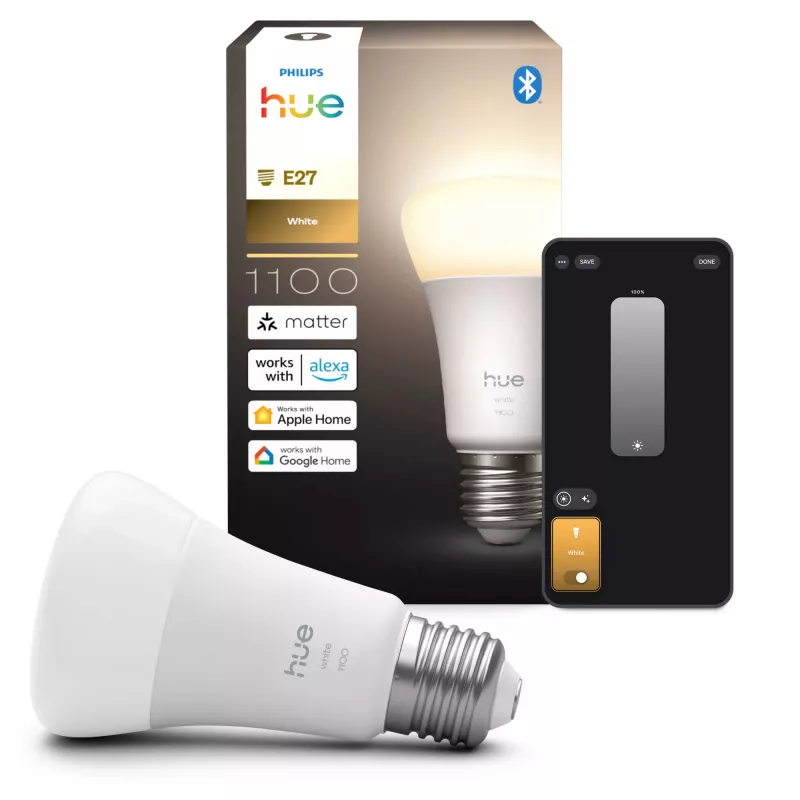 Bombilla inteligente Philips Hue White A60 E27 1100lm Bluetooth Zigbee