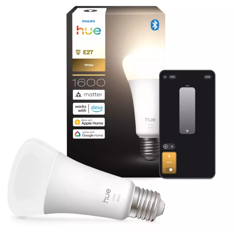 Bombilla inteligente Philips Hue White A60 E27 1600 lúmenes Bluetooth Zigbee