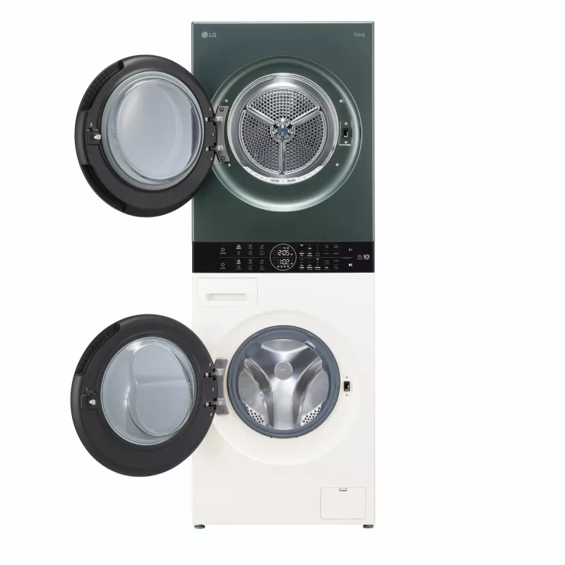 Lavadora secadora LG WT1210EGF de libre instalación carga frontal, 22 kg, 1400 rpm, Verde/Blanca