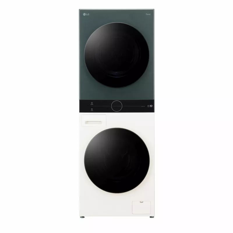Lavadora secadora LG WT1210EGF de libre instalación carga frontal, 22 kg, 1400 rpm, Verde/Blanca