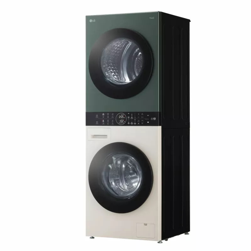 Lavadora secadora LG WT1210EGF de libre instalación carga frontal, 22 kg, 1400 rpm, Verde/Blanca