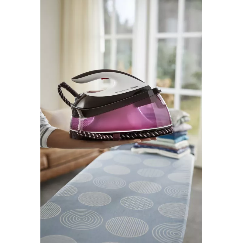 Philips GC7842/40 Centro de planchado a vapor 2400 W 1,5 L suela SteamGlide Plus Lila, Blanca
