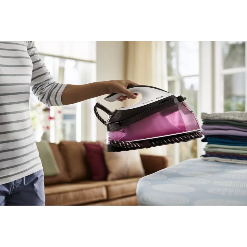 Philips GC7842/40 Centro de planchado a vapor 2400 W 1,5 L suela SteamGlide Plus Lila, Blanca