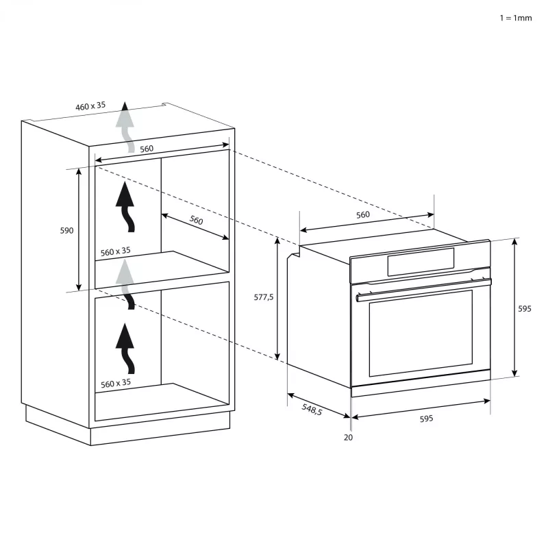Candy Idea F IDCP N625 L 65L horno eléctrico integrado negro