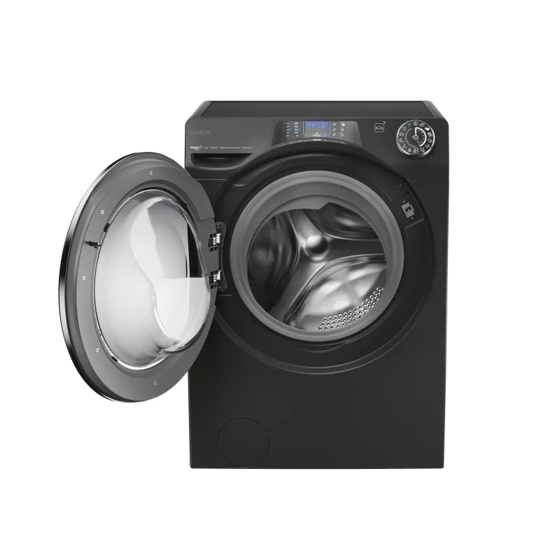 Lavadora Candy RapidÓ PRO RP 496BWMBCB/1-S carga frontal 9 kg 1400 rpm Negra