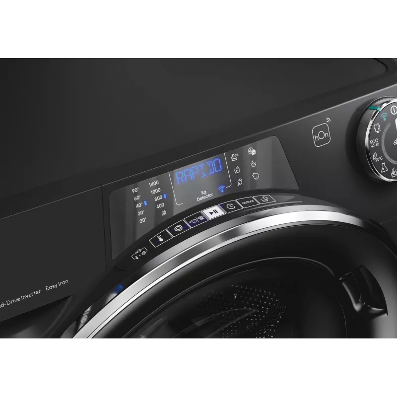 Lavadora Candy RapidÓ PRO RP 496BWMBCB/1-S carga frontal 9 kg 1400 rpm Negra