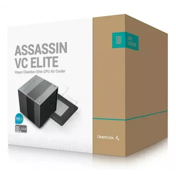 Disipador de CPU por aire DeepCool ASSASSIN VC ELITE, ventiladores de 120/140 mm, FDB, 147×144×164 mm, Negro