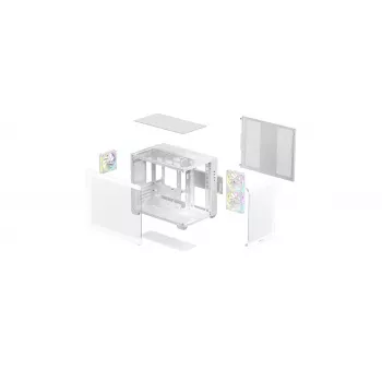 Caja de PC DeepCool CG330 3F Blanca — chasis semitorre ATX, blanca