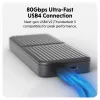 Caja para SSD Hyper HD2500GL para SSD M.2 PCIe (USB4 Gen4, USB‑C) Negra