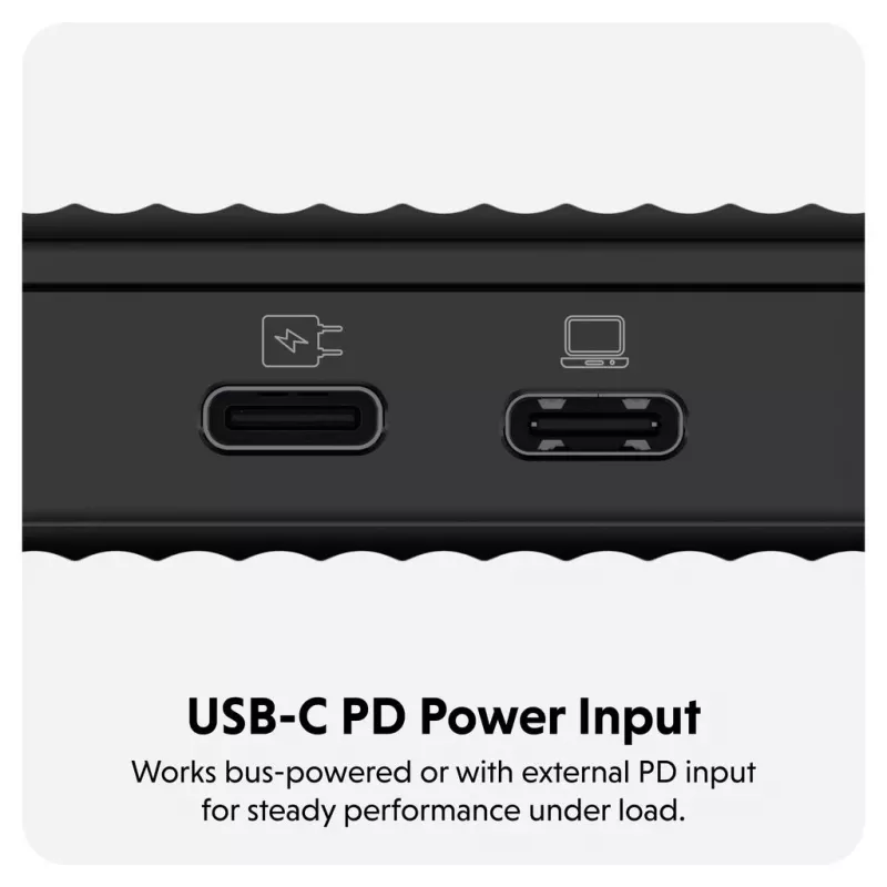 Caja para SSD Hyper HD2500GL para SSD M.2 PCIe (USB4 Gen4, USB‑C) Negra