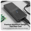 Caja para SSD Hyper HD2500GL para SSD M.2 PCIe (USB4 Gen4, USB‑C) Negra