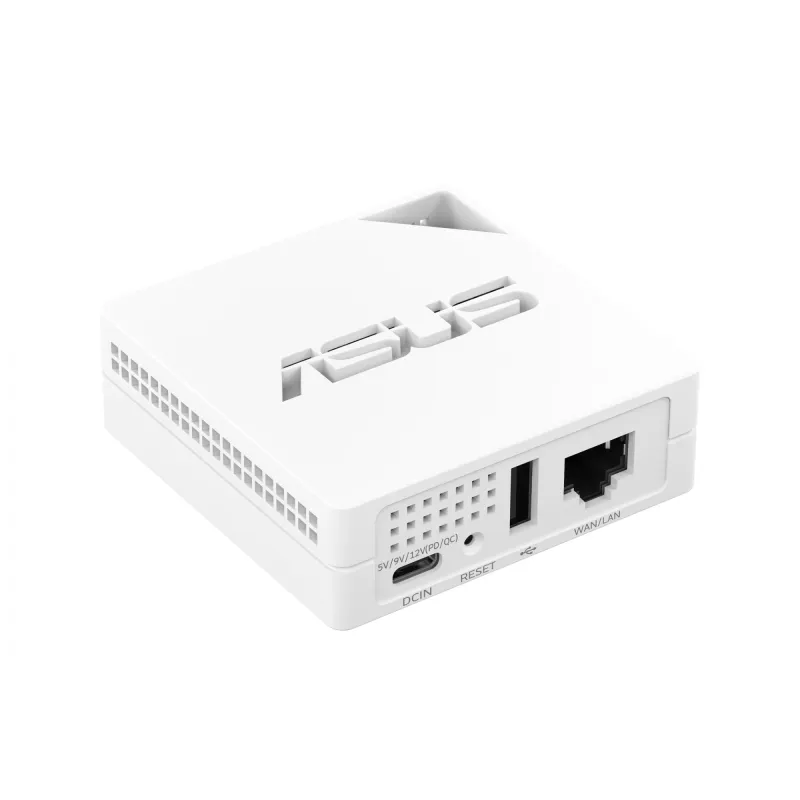 Router Wi-Fi portátil ASUS RT-AX50 Go, doble banda 2,4/5 GHz, Wi‑Fi 6 (802.11ax), 1501 Mbit/s, blanco