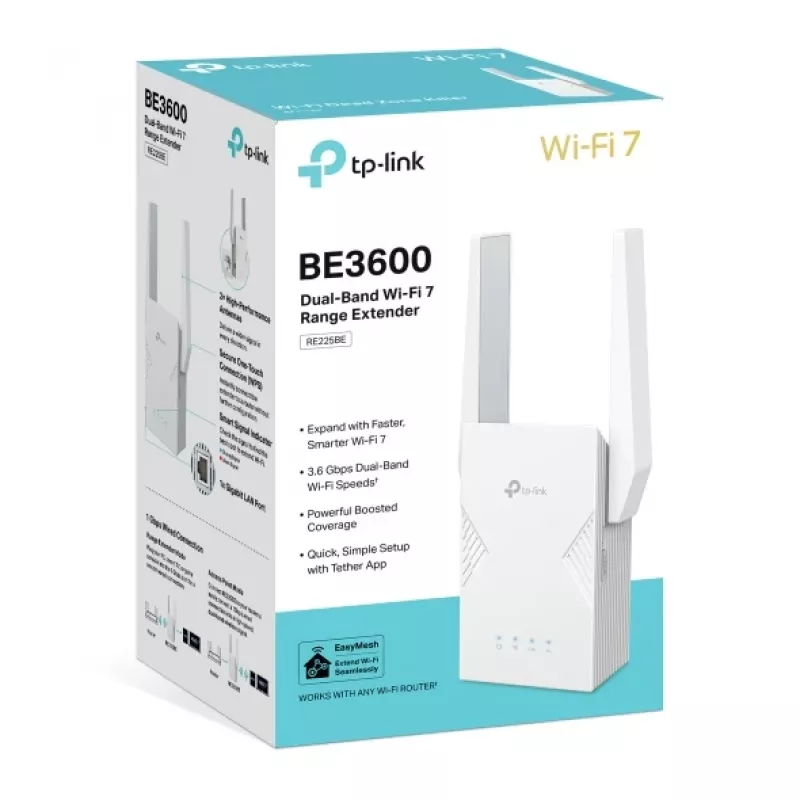 Extensor WiFi TP-Link RE225BE 2.4GHz/5GHz Wi-Fi 7