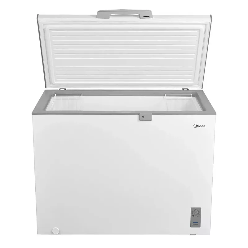 Arcón congelador Midea MDRC411FZE01 — independiente, capacidad 293 L, clase de eficiencia energética E, capacidad de congelación 14 kg/24h, blanco