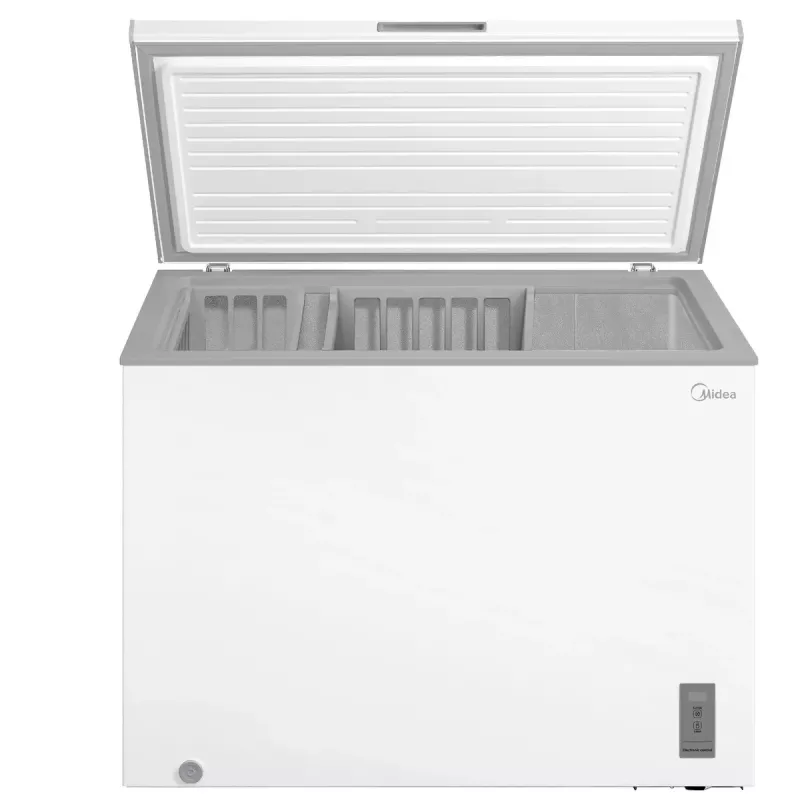 Arcón congelador Midea MDRC411FZE01 — independiente, capacidad 293 L, clase de eficiencia energética E, capacidad de congelación 14 kg/24h, blanco