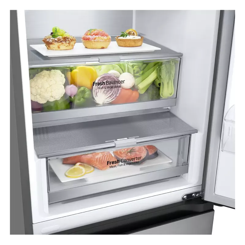 Frigorífico combi LG GBV7280CPY.APYQEUR Independiente 387 l Acero inoxidable