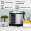 Olla multifunción Tristar RK-6132 — 1,5 L, 500 W, 7 programas automáticos, LCD, Acero inoxidable/Negro