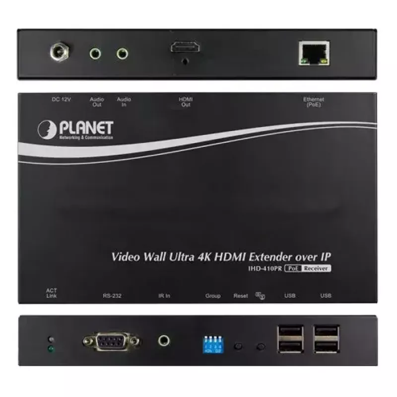 PLANET IHD-410PR receptor HDMI/USB Ultra 4K para videowall