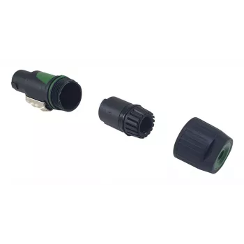 Conector macho speakON de 4 polos EQUIP conector hembra de 4 polos, negro, 22,5×22,5 mm, 30 g