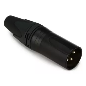 Conector XLR de 3 polos, macho, EQUIP 147930, negro, 3 polos, 19×19 mm, 28,8 g