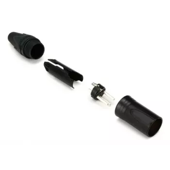 Conector XLR de 3 polos, macho, EQUIP 147930, negro, 3 polos, 19×19 mm, 28,8 g