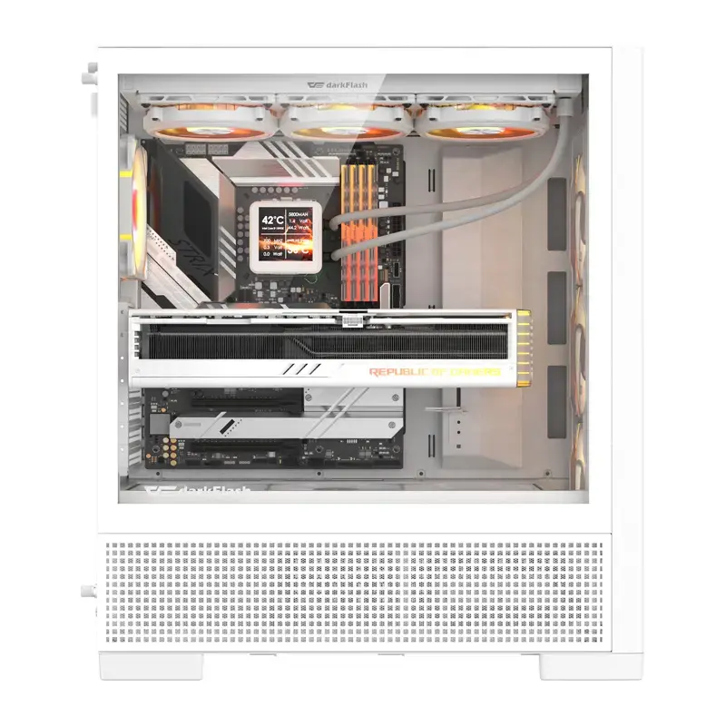 Caja de ordenador Darkflash AIRNOVA (blanca) con 3 ventiladores preinstalados