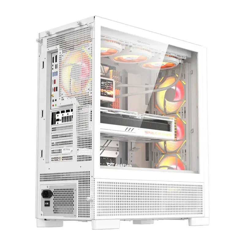 Caja de ordenador Darkflash AIRNOVA (blanca) con 3 ventiladores preinstalados