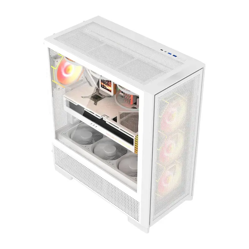 Caja de ordenador Darkflash AIRNOVA (blanca) con 3 ventiladores preinstalados