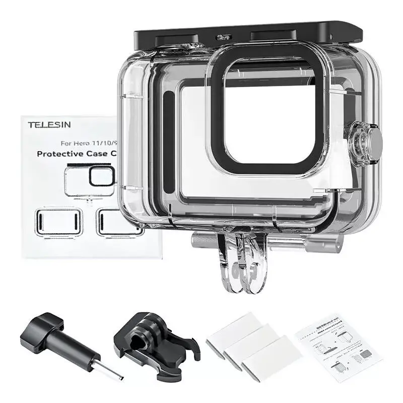 Combo de fundas protectoras Telesin para GoPro Hero 12/11/10/9 – set de carcasa rígida y funda de silicona